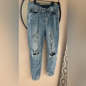 Judy Blue Fringed Ankle Jeans Size 9|29